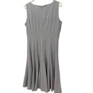 CALVIN KLEIN Gray Knife Pleat Dress 12 NWT Sleeveless Crew Neck Officecore